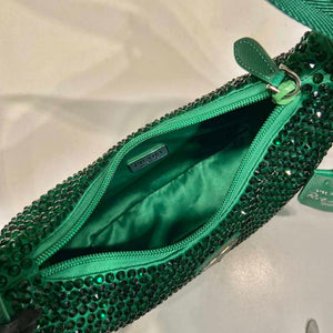 Prada 1NE515 Satin mini-bag with artificial crystals Jade green - Default Title - View 8