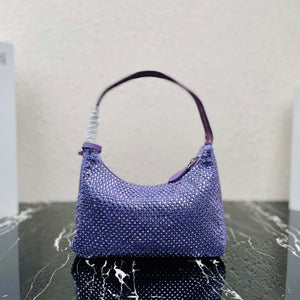 Prada 1NE515 Satin mini-bag with artificial crystals Purple - Default Title - View 2
