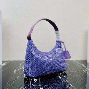 Prada 1NE515 Satin mini-bag with artificial crystals Purple - Default Title - View 3