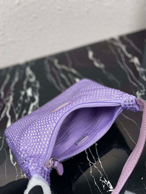 Prada 1NE515 Satin mini-bag with artificial crystals Purple - Default Title - View 8