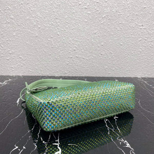 Prada 1NE515 Satin mini-bag with artificial crystals Green - Default Title - View 4