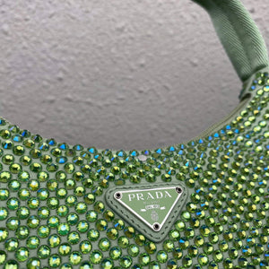 Prada 1NE515 Satin mini-bag with artificial crystals Green - Default Title - View 5