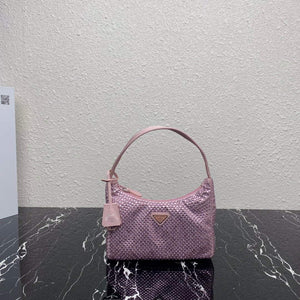 Prada 1NE515 Satin mini-bag with artificial crystals Pink - Default Title - View 1