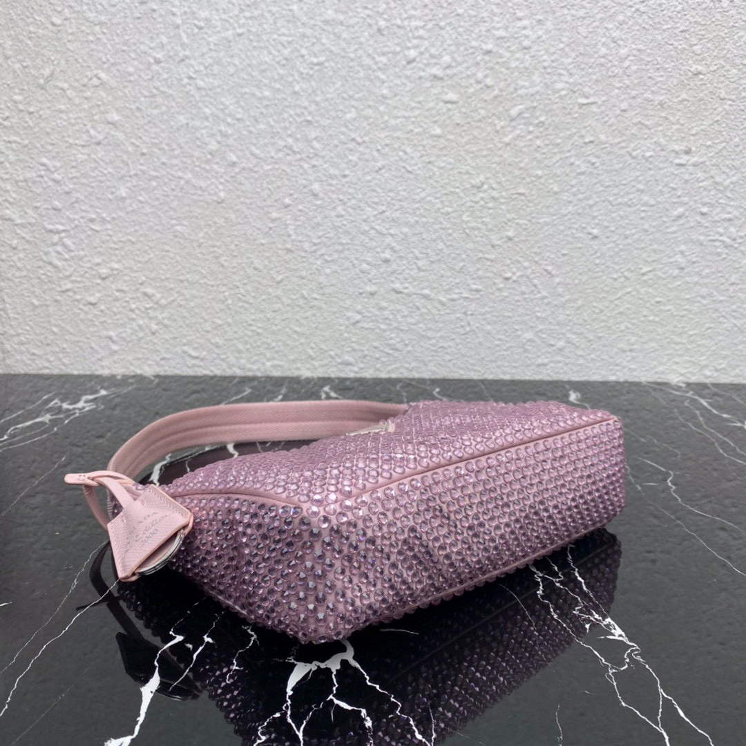 Prada 1NE515 Satin mini-bag with artificial crystals Pink - Default Title - View 4