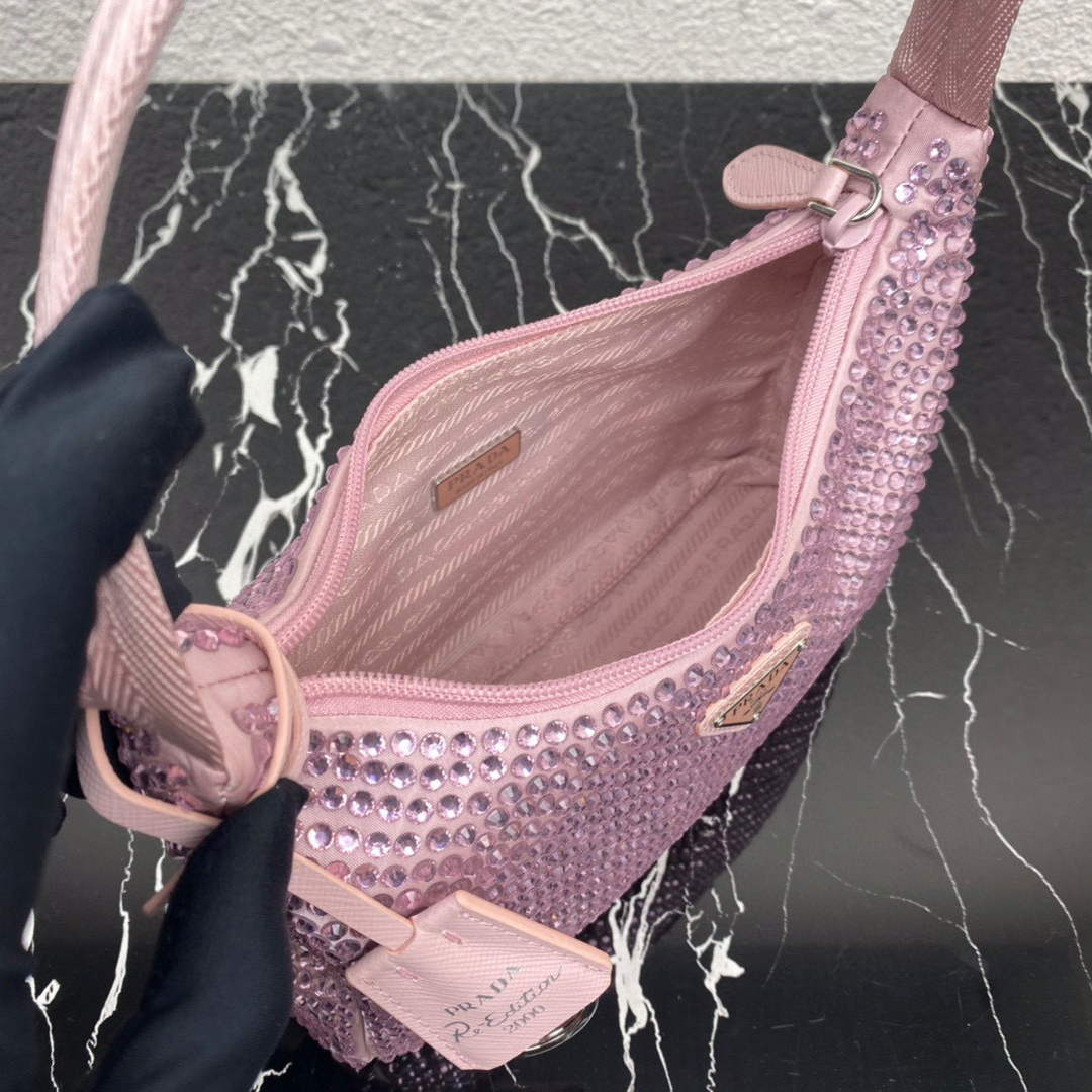 Prada 1NE515 Satin mini-bag with artificial crystals Pink - Default Title - View 8