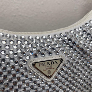 Prada 1NE515 Satin mini-bag with artificial crystals white - Default Title - View 5