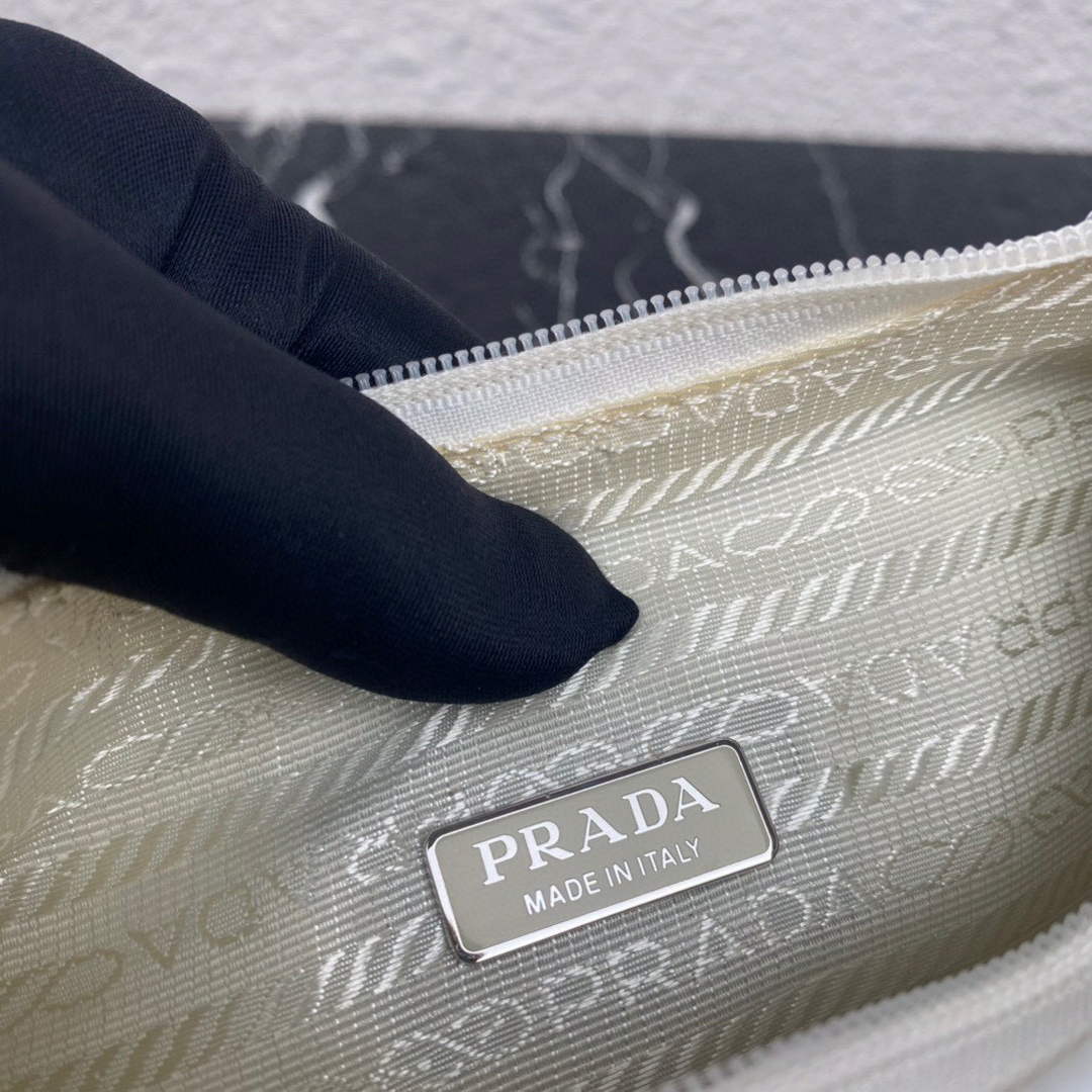 Prada 1NE515 Satin mini-bag with artificial crystals white - Default Title - View 9