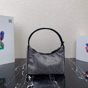 Prada 1NE515 Satin mini-bag with artificial crystals Black - Default Title - View 2