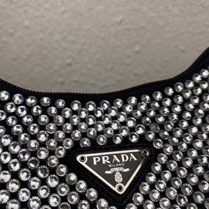 Prada 1NE515 Satin mini-bag with artificial crystals Black - Default Title - View 5