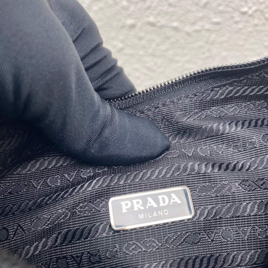 Prada 1NE515 Satin mini-bag with artificial crystals Black