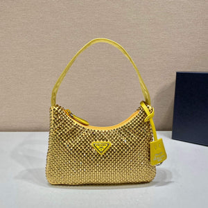 Prada 1NE515 Satin mini-bag with artificial crystals Yellow - Default Title - View 2