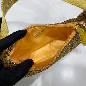 Prada 1NE515 Satin mini-bag with artificial crystals Yellow - Default Title - View 6