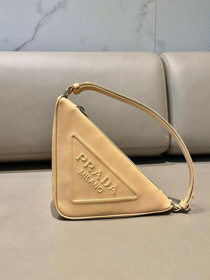 Prada 1NQ043 Triangle leather pouch Apricot - Default Title - View 2