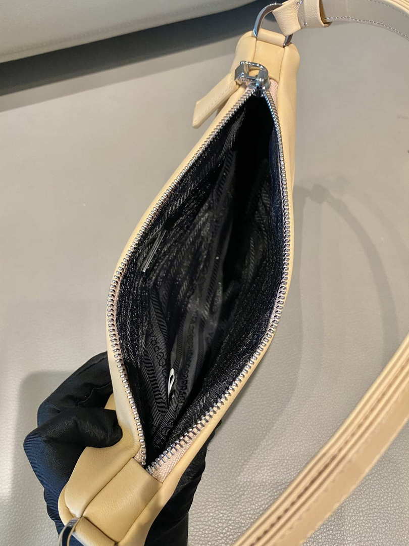 Prada 1NQ043 Triangle leather pouch Apricot - Default Title - View 8