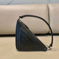 Prada 1NQ043 Triangle leather pouch Black - Default Title - View 1