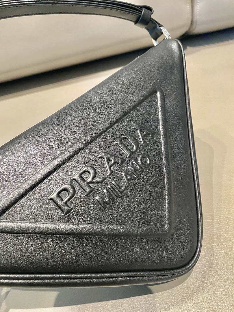 Prada 1NQ043 Triangle leather pouch Black - Default Title - View 5