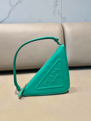 Prada 1NQ043 Triangle leather pouch Lake Blue - Default Title - View 2