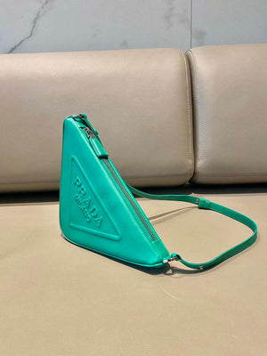 Prada 1NQ043 Triangle leather pouch Lake Blue - Default Title - View 3