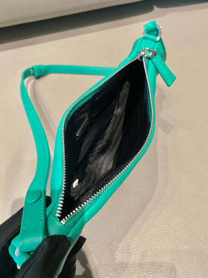 Prada 1NQ043 Triangle leather pouch Lake Blue - Default Title - View 7