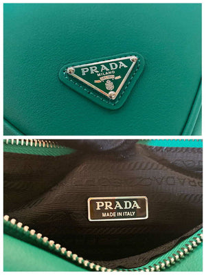 Prada 1NQ043 Triangle leather pouch Lake Blue - Default Title - View 9