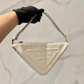 Prada 1NQ043 Triangle leather pouch White - Default Title - View 1