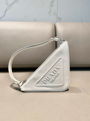 Prada 1NQ043 Triangle leather pouch White - Default Title - View 2