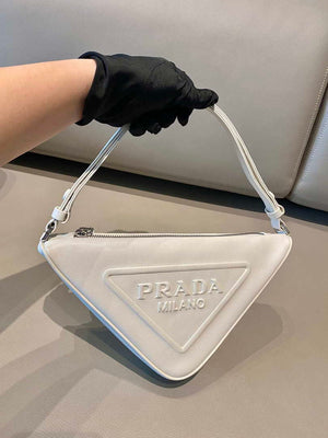 Prada 1NQ043 Triangle leather pouch White - Default Title - View 3