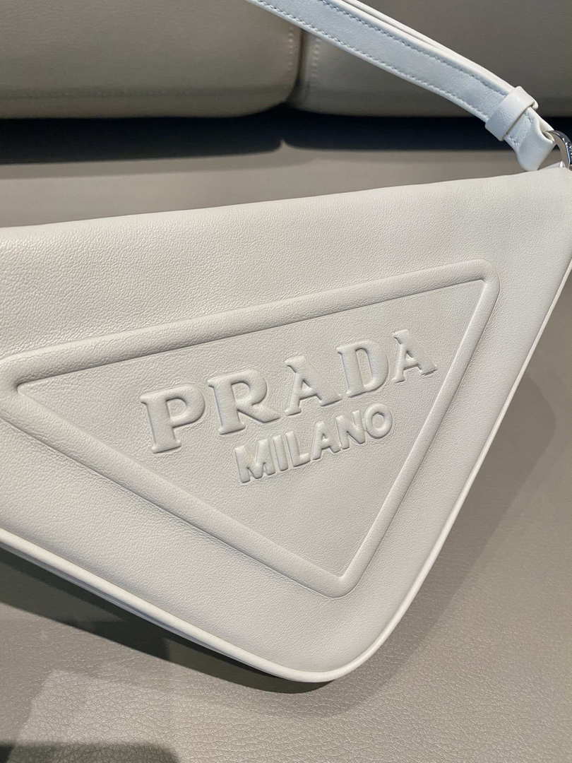 Prada 1NQ043 Triangle leather pouch White - Default Title - View 5