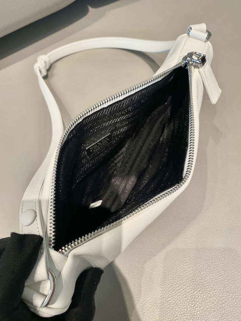 Prada 1NQ043 Triangle leather pouch White - Default Title - View 8