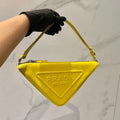 Prada 1NQ043 Triangle leather pouch Yellow - Default Title - View 1