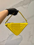 Prada 1NQ043 Triangle leather pouch Yellow