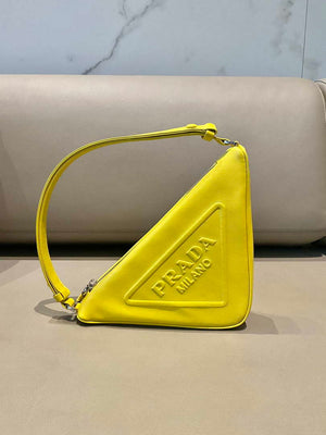 Prada 1NQ043 Triangle leather pouch Yellow - Default Title - View 2
