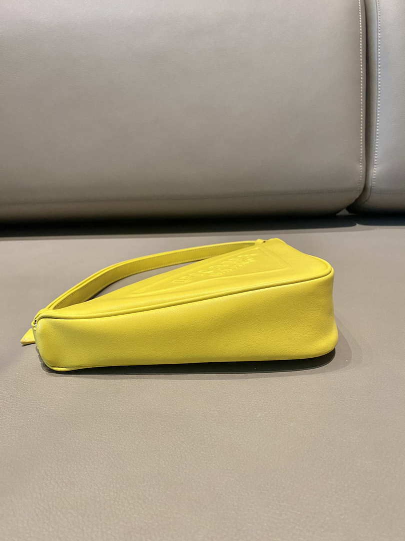 Prada 1NQ043 Triangle leather pouch Yellow - Default Title - View 7