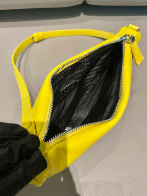 Prada 1NQ043 Triangle leather pouch Yellow - Default Title - View 8