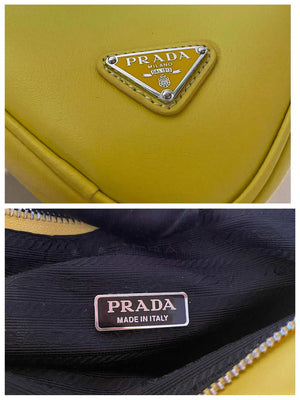 Prada 1NQ043 Triangle leather pouch Yellow - Default Title - View 9