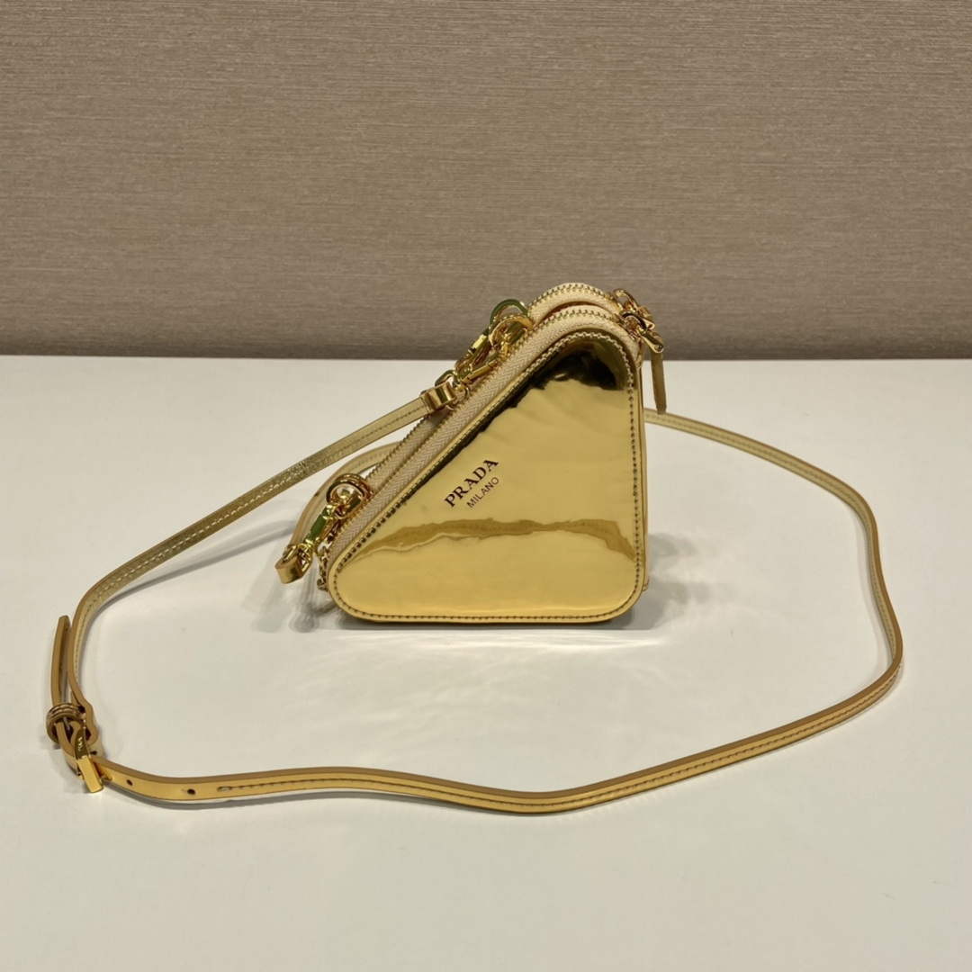 Prada 1NR015 Embellished satin and leather mini-pouch Gold - Default Title - View 4