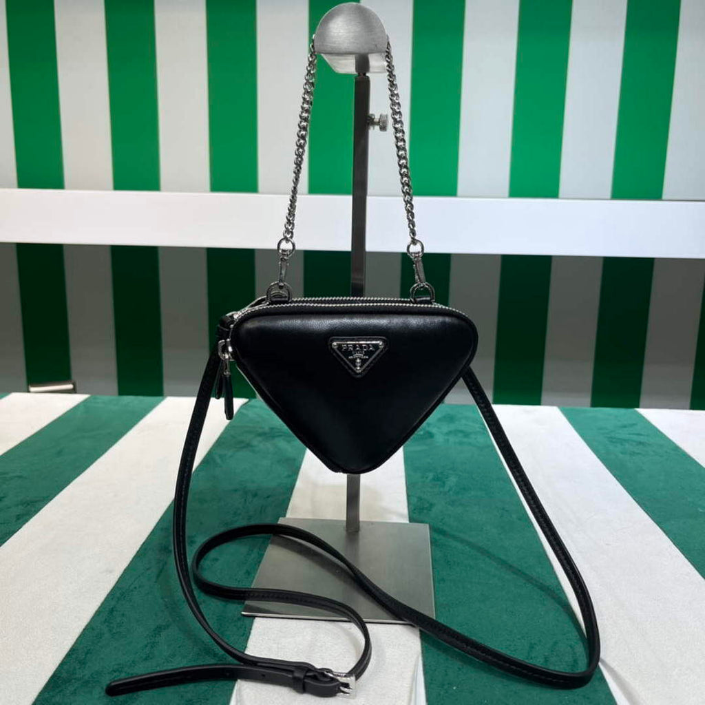 Prada 1NR015 Saffiano leather mini pouch Black