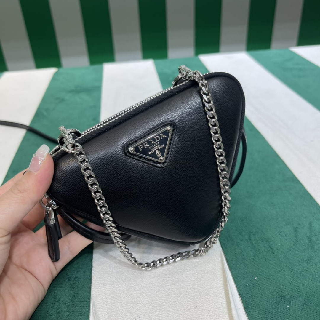Prada 1NR015 Saffiano leather mini pouch Black - Default Title - View 2