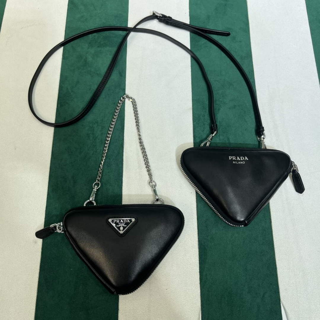 Prada 1NR015 Saffiano leather mini pouch Black - Default Title - View 4