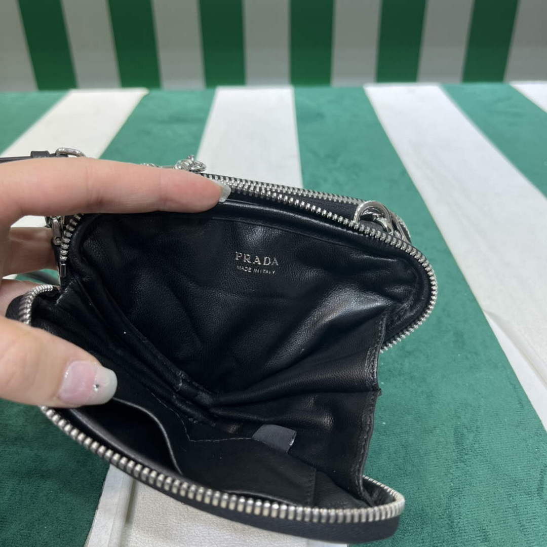 Prada 1NR015 Saffiano leather mini pouch Black - Default Title - View 5