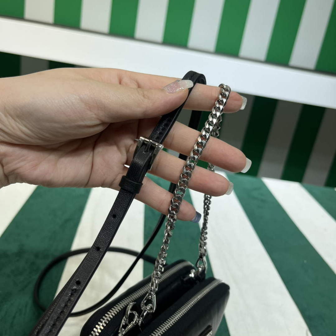 Prada 1NR015 Saffiano leather mini pouch Black - Default Title - View 8