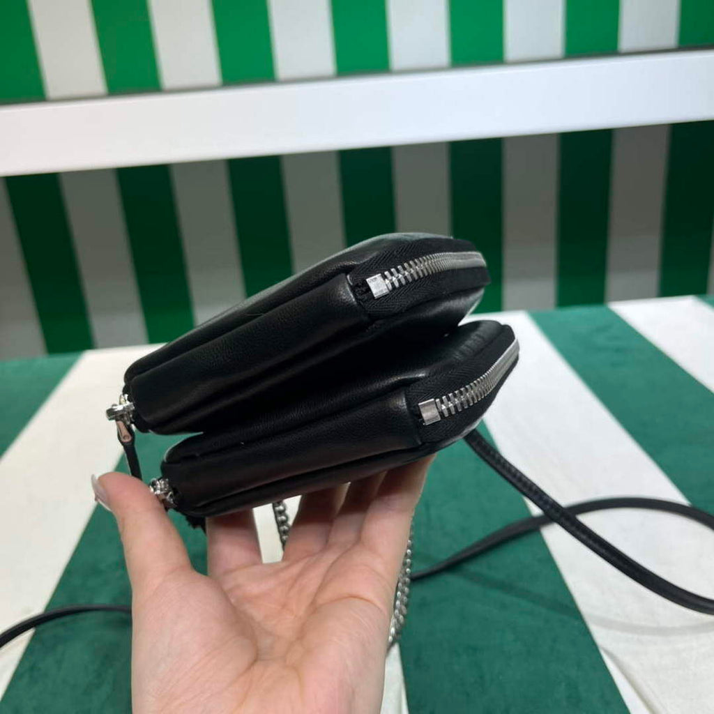 Prada 1NR015 Saffiano leather mini pouch Black