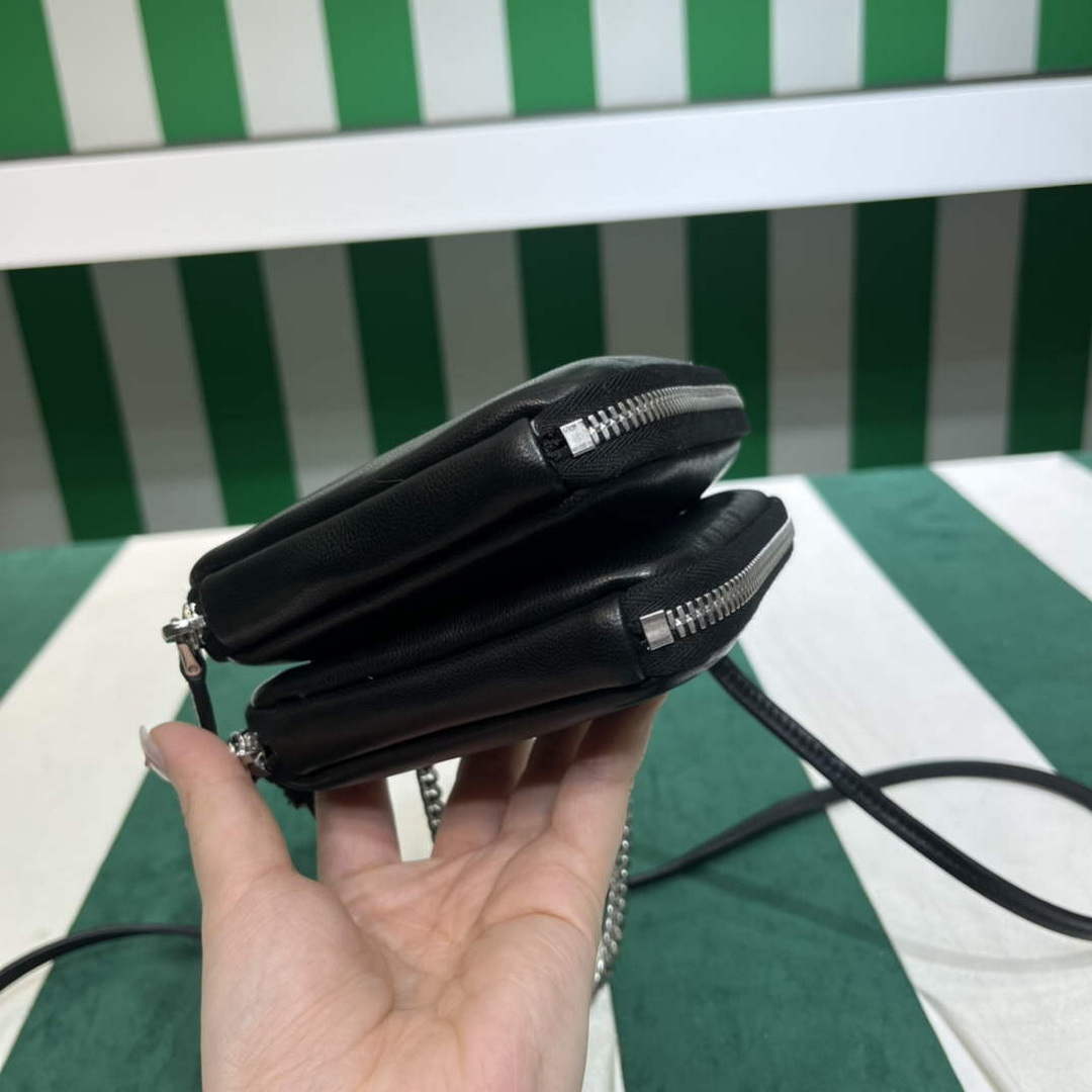 Prada 1NR015 Saffiano leather mini pouch Black - Default Title - View 9