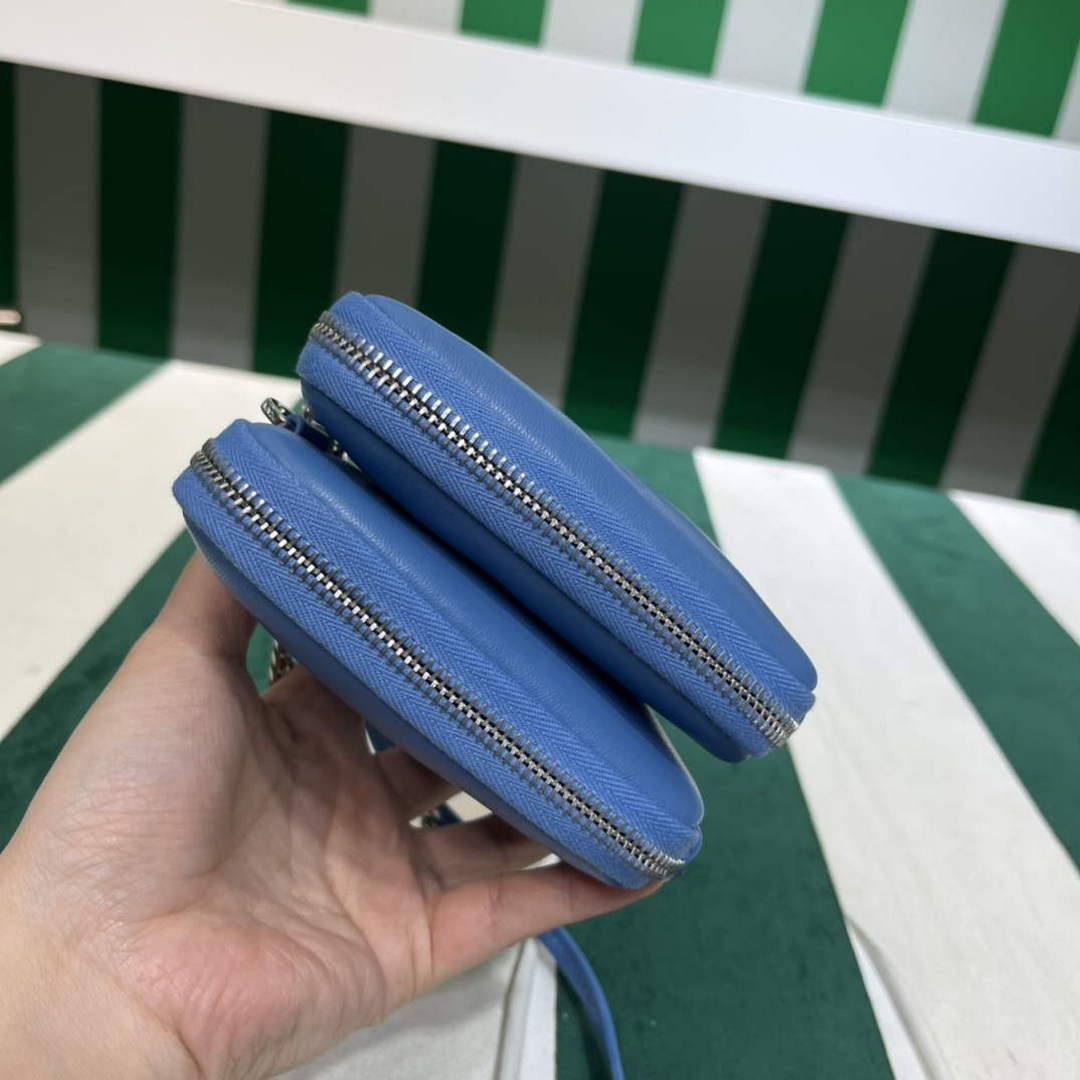 Prada 1NR015 Saffiano leather mini pouch Blue - Default Title - View 4