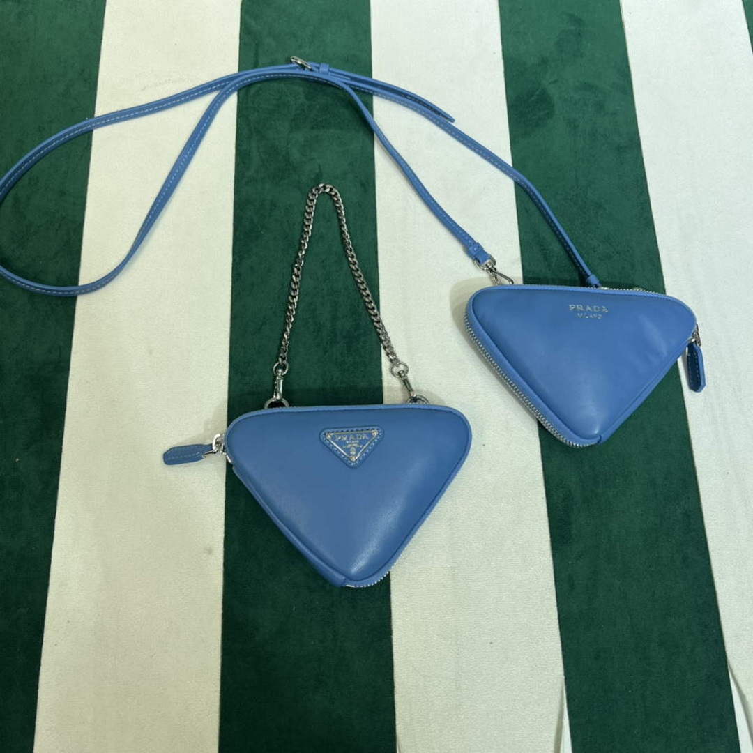 Prada 1NR015 Saffiano leather mini pouch Blue - Default Title - View 6