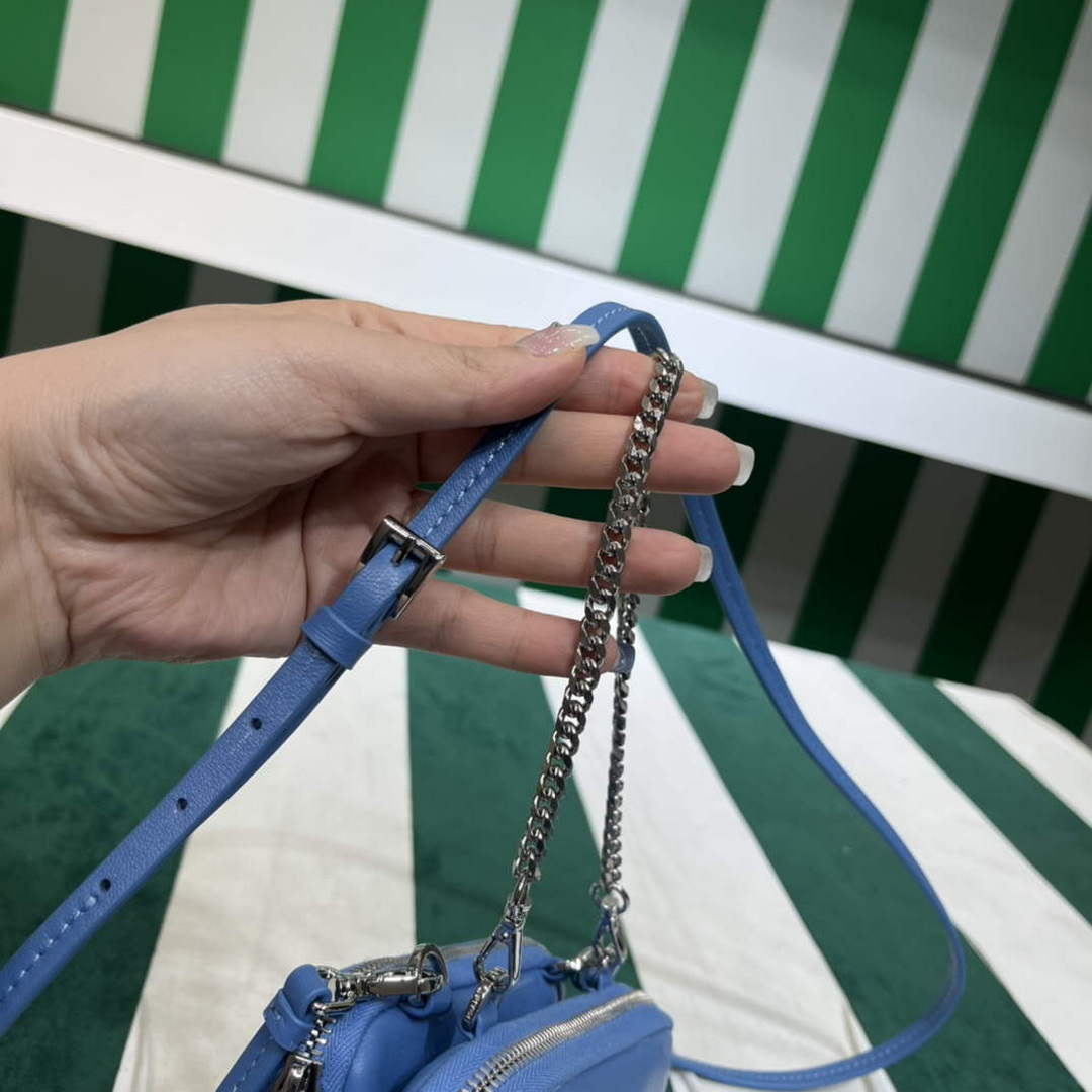 Prada 1NR015 Saffiano leather mini pouch Blue - Default Title - View 9