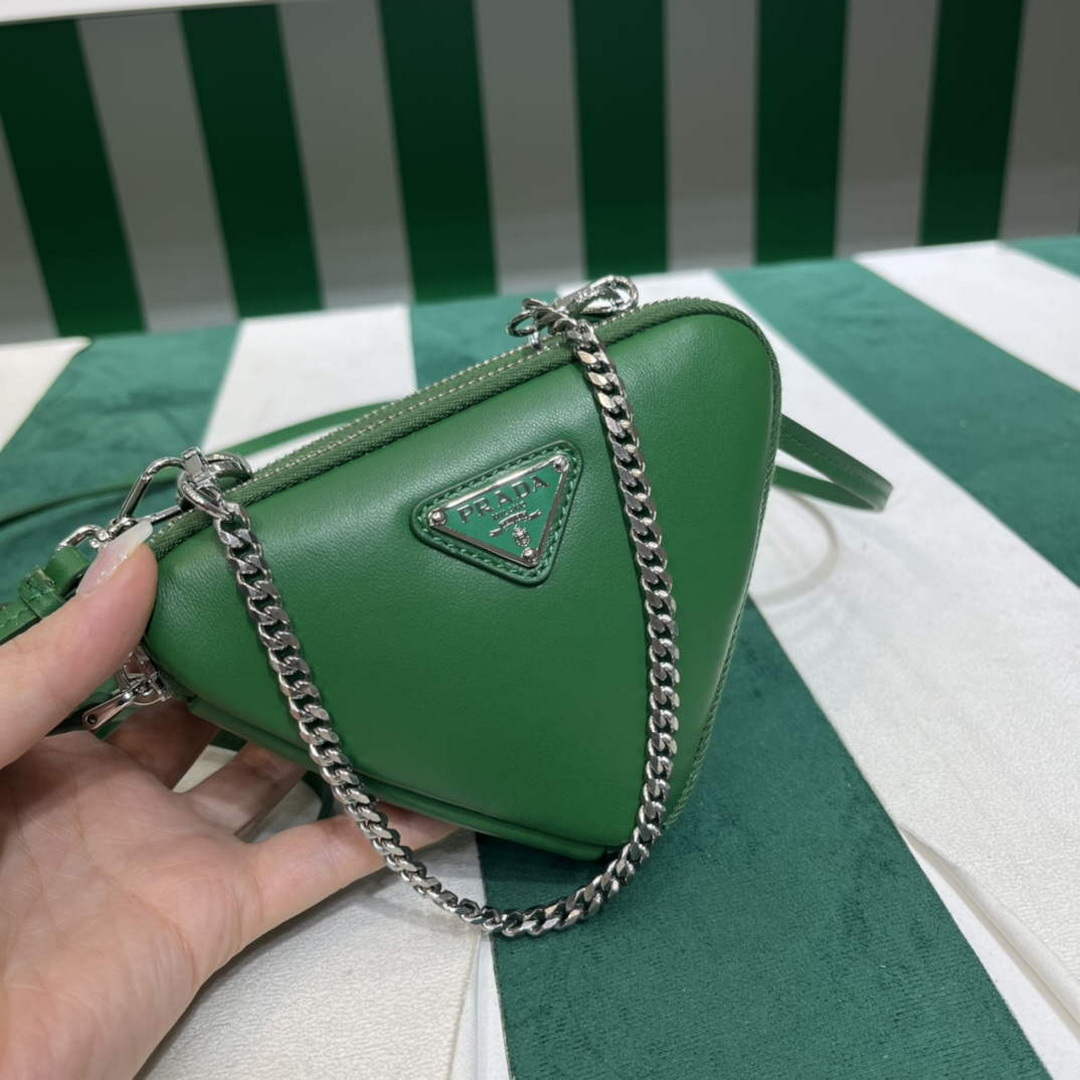Prada 1NR015 Saffiano leather mini pouch Green