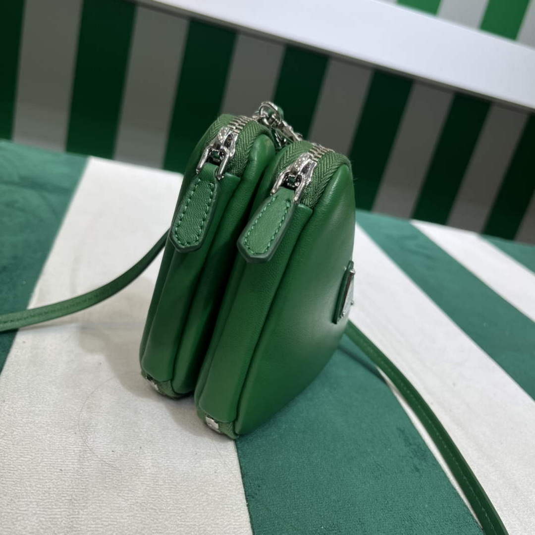 Prada 1NR015 Saffiano leather mini pouch Green - Default Title - View 3