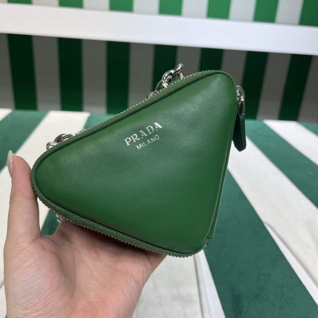 Prada 1NR015 Saffiano leather mini pouch Green - Default Title - View 6