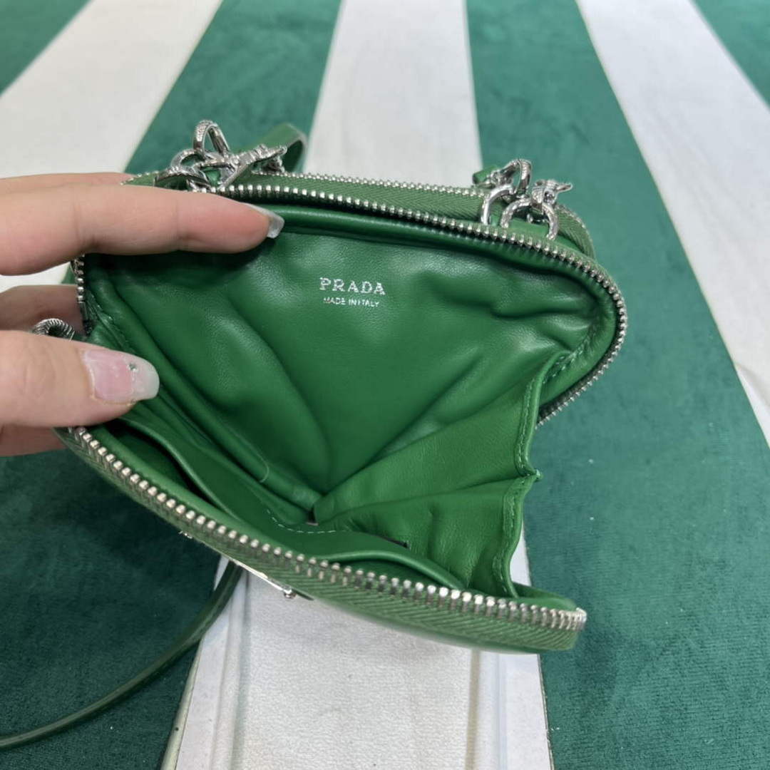 Prada 1NR015 Saffiano leather mini pouch Green - Default Title - View 7